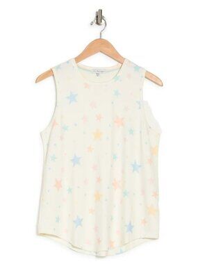PJ Salvage Ivory Star Print Sleeveless Tank Top